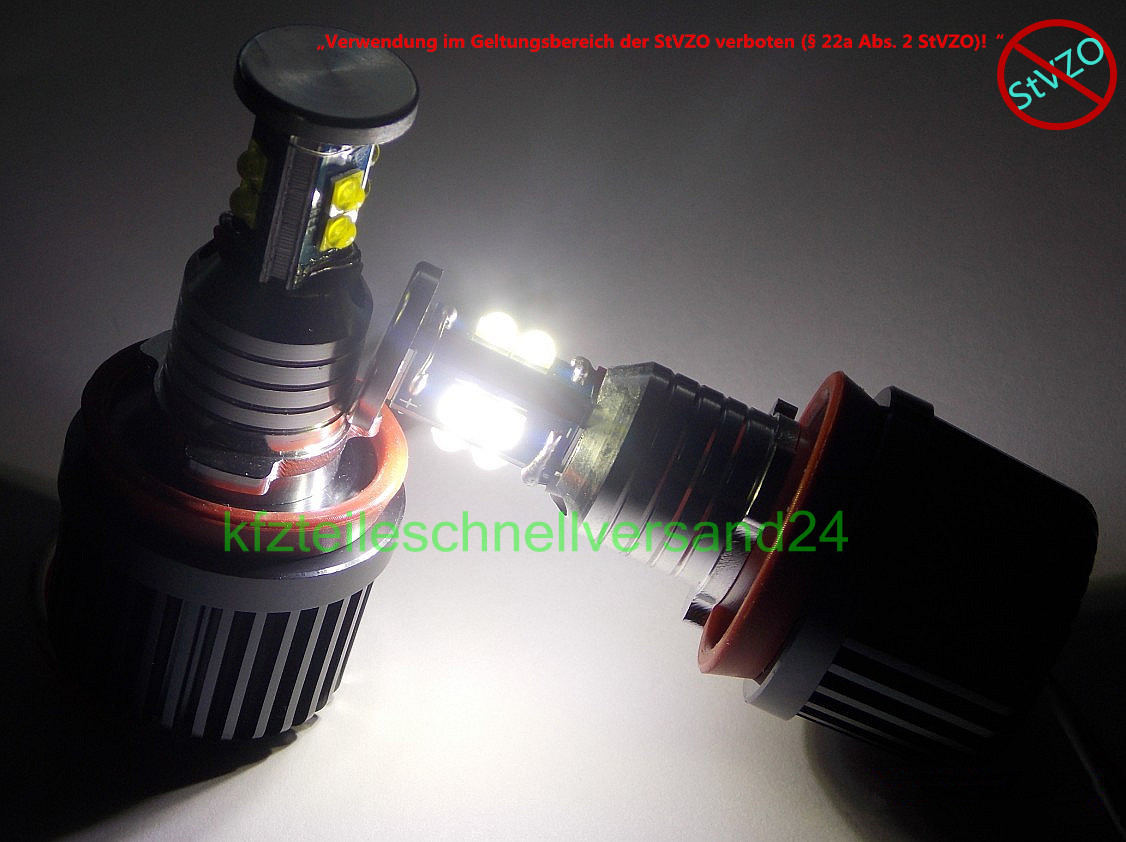 80 Watt LED Angel Eyes H8 BMW E81,E90,E91,E60,E63,E84,E92,E93,X5,X6*CREE* G8