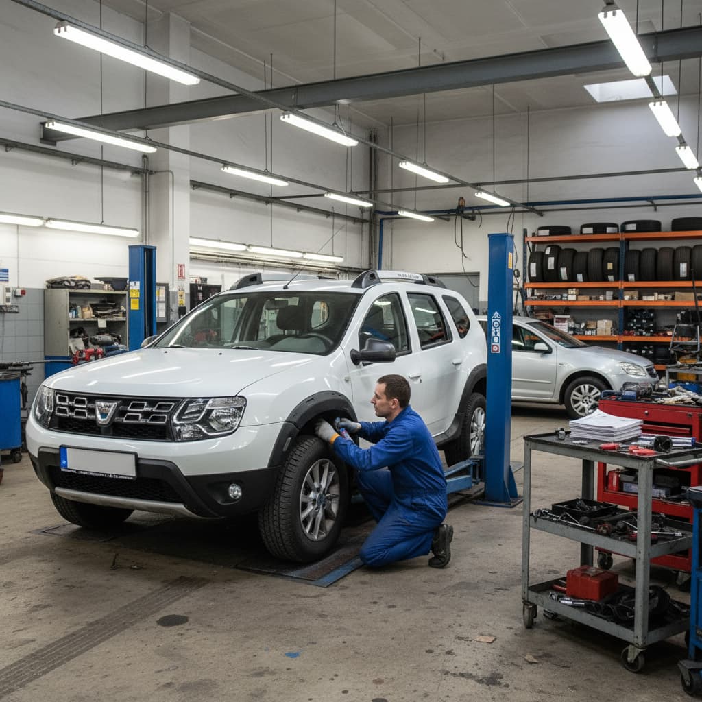 Radlaufleisten werden an einem Dacia Duster montiert