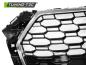 Preview: Sportgrill / Kühlergrill für Audi A4 B9 (8W) 15-19 chrom/Hochglanz schwarz in Wabendesign