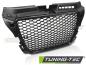 Preview: Sportgrill / Kühlergrill für Audi A3 8P Facelift 08-12 Hochglanz schwarz in Wabendesign mit PDC