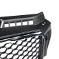Preview: Kühlergrill Wabendesign Grill Schwarz glanz komplett für Audi A5 F5 außer RS5