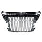 Preview: Kühlergrill Wabendesign Grill Schwarz glanz komplett für Audi A5 F5 außer RS5