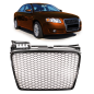 Preview: Sportgrill / Kühlergrill für Audi A4 B7 05-08 Hochglanz-schwarz in Wabengitter Optik