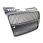 Preview: Sportgrill / Kühlergrill für Audi A4 B7 05-08 Matt-schwarz in Wabengitter Optik mit PDC