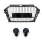 Preview: Wabendesign Kühlergrill Schwarz Glanz +PDC passt für Audi A3 8V 12-16 ohne RS3