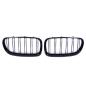 Preview: Kühlergrill Set Grill Schwarz Glanz Doppelsteg passend für BMW F10 F11 auch M M5