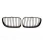 Preview: Kühlergrill Schwarz Glanz Doppelsteg SATZ passend für BMW 1er E81 E82 E87 E88