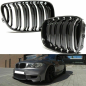 Preview: Kühlergrill Schwarz Glanz Doppelsteg SATZ passend für BMW 1er E81 E82 E87 E88