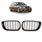 Preview: Kühlergrill für BMW 3er E46 Limo Touring 01-05 FACELIFT Schwarz Glanz Doppelsteg