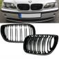 Preview: Kühlergrill für BMW 3er E46 Limo Touring 01-05 FACELIFT Schwarz Glanz Doppelsteg