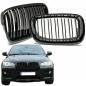 Preview: Doppelsteg Kühlergrill Schwarz Glanz Set passt für BMW X5 E70 X6 E71 E72 06-13