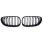 Preview: SET Doppelsteg Kühlergrill Schwarz MATT Grill passend für BMW 5er E60 E61 + LCI