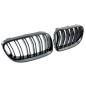 Preview: Sportgrill Kühlergrill Doppelsteg für BMW 3er E92 / E93 10-13 Hochglanz schwarz