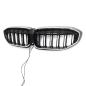 Preview: LED-Kühlergrill mit Doppelrippe in Hochglanz schwarz für BMW 3er G20 G21 19-22