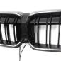 Preview: LED-Kühlergrill mit Doppelrippe in Hochglanz schwarz für BMW 3er G20 G21 19-22