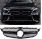 Preview: Kühlergrill Schwarz Glanz passt für Mercedes C W205 S205 MOPF nicht AMG