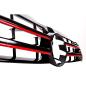 Preview: Kühlergrill Grill Clean Schwarz lackiert Leiste Rot für VW T5 GP Facelift 09-15