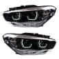 Preview: VOLL LED Tagfahrlicht Angel Eyes Scheinwerfer für BMW 1er F20/F21 LCI (Facelift) 15-19 schwarz