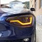 Preview: VOLL LED Tagfahrlicht Angel Eyes Scheinwerfer für BMW 1er F20/F21 11-15 schwarz mit dynamischen Blinker