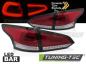 Preview: Voll LED Lightbar Rückleuchten für Ford Focus MK3 Turnier Bj. 11-18 Rot/Chrom