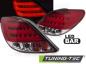 Preview: LED Lightbar Rückleuchten für Peugeot 207 Bj. 06-09 Rot/Chrom