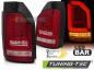 Preview: Voll LED Lightbar Rückleuchten für VW T6 Bj.15-19 Rot/Chrom (Heckklappe /Halogen）