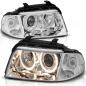 Preview: Scheinwerfer Angel Eyes für Audi A4 B5 Facelift Bj. 99-00 Chrom