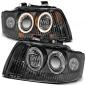 Preview: Scheinwerfer Angel Eyes für Audi A4 B6 8E Bj. 00-04 Schwarz