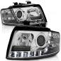 Preview: LED Tagfahrlicht Design Scheinwerfer für Audi A4 B6 00-04 chrom
