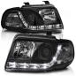 Preview: LED Tagfahrlicht Design Scheinwerfer für Audi A4 B5 99-00 schwarz
