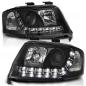 Preview: Scheinwerfer LED Tagfahrlicht Optik für Audi A6 C5 4B Bj. 97-01 Schwarz