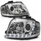 Preview: LED Tagfahrlicht-Design Scheinwerfer für Audi A3 8P 04-08 chrom