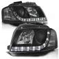 Preview: LED Tagfahrlicht-Design Scheinwerfer für Audi A3 8P 04-08 schwarz