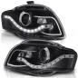 Preview: LED Tagfahrlicht Design Scheinwerfer für Audi A4 B7 05-08 schwarz