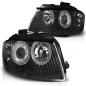 Preview: Scheinwerfer Angel Eyes für Audi A3 8P 8PA Bj. 04-08 Schwarz