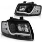 Preview: LED Tagfahrlicht Design Scheinwerfer für Audi A4 B6 00-04 schwarz