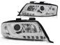 Preview: LED Tagfahrlicht Design Scheinwerfer für Audi A6 4B Facelift 01-04 chrom