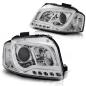 Preview: LED Tagfahrlicht Design Scheinwerfer für Audi A3 8P 04-08 chrom