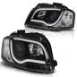 Preview: Scheinwerfer DRL LED Tagfahrlicht für Audi A3 8P 8PA Bj. 04-08 Schwarz LTI