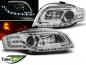 Preview: LED Tagfahrlicht Design Scheinwerfer für Audi A4 B7 05-08 chrom