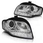 Preview: LED Tagfahrlicht Design Scheinwerfer für Audi A4 B7 05-08 chrom