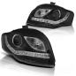 Preview: LED Tagfahrlicht Design Scheinwerfer für Audi A4 B7 05-08 schwarz