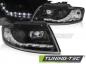 Preview: Scheinwerfer LED Tagfahrlicht Optik für Audi A4 B6 Cabrio 8H 02-06 Schwarz