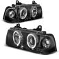 Preview: Scheinwerfer Angel Eyes für BMW 3er E36 Limo Touring Bj. 90-99 Schwarz