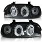 Preview: LED Angel Eyes Scheinwerfer für BMW 5er E39 95-03 schwarz