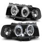 Preview: LED Angel Eyes Scheinwerfer für BMW 7er E38 94-98 schwarz