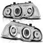 Preview: LED Angel Eyes Scheinwerfer für BMW 3er E46 98-01 chrom Set