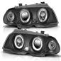 Preview: LED Angel Eyes Scheinwerfer für BMW 3er E46 98-01 schwarz Set