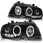 Preview: LED Angel Eyes Scheinwerfer für BMW E46 Coupe 99-03 schwarz Set