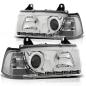 Preview: Scheinwerfer LED Tagfahrlicht Optik für BMW 3er E36 Cabrio Coupe Bj. 92-99 Chrom